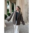 thumbnail image 1 of Abrigo de lana de doble botonadura para mujer, abrigo corto de manga larga con solapa elegante, ropa de calle cálida a la moda, Otoño e Invierno, 1 of 5