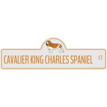 Cavalier King Charles Spaniel Street Sign | Indoor/Outdoor | Dog Lover Funny Home Décor for Garages, Living Rooms, Bedroom, Offices | SignMission personalized gift | 18" Wide