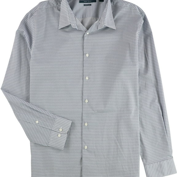 Perry Ellis Mens Non Iron Button Up Shirt, Blue, XX-Large