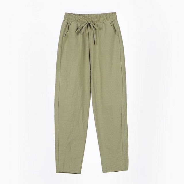 Pantalones casuales de mujer, pantalones holgados de nueve pulgadas, pantalones de mujer de estilo delgado, pantalones de pierna pequeña
