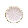 thumbnail image 2 of Elegant Pink and Gold Foil Striped Disposable Plates 16 Pack - Stylish Party Tableware for Birthday Celebrations and Special Events, 2 of 6