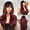 Wine Red, variant on DOPI Light Brown Wigs for Women Brown Wig with Bangs 24‘’Ombre Brown Wig with Dark Roots Long Layered Wig Heat Resistant Synthetic Wig Natural Looking Wigs for Daily Party Use