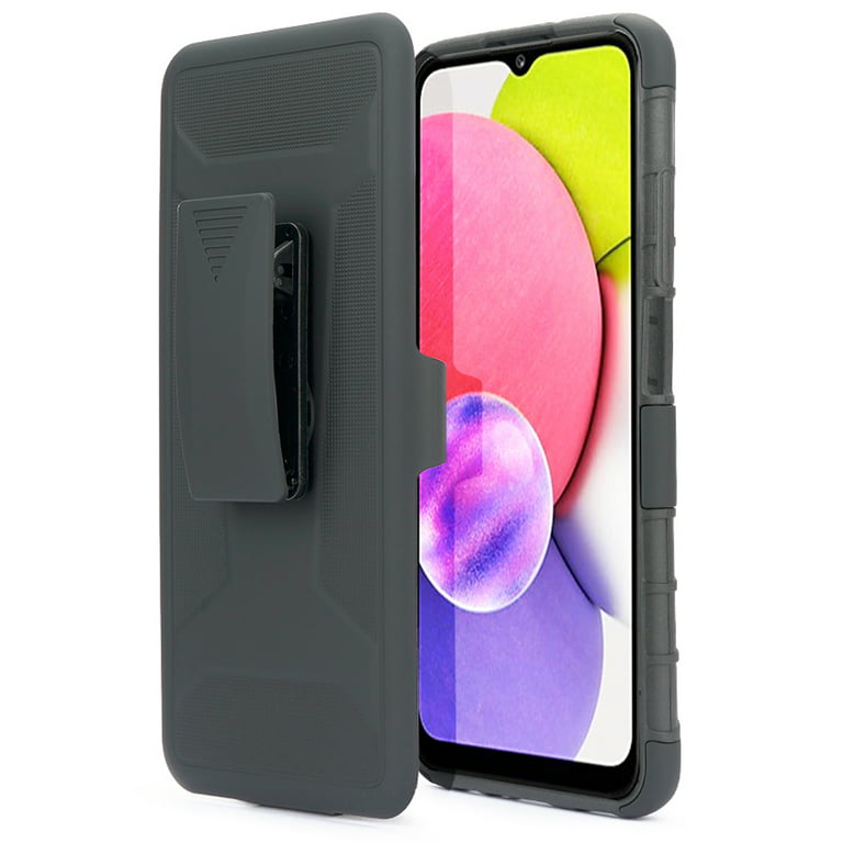 For Samsung Galaxy A03S Case Holster Belt Clip Phone Cover with