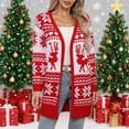 thumbnail image 2 of Sweaters for women Festive Cardigan Knit Sweater Coat For Seasonal Celebrations christmas sweater women, 2 of 4