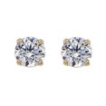 thumbnail image 1 of Precious Stars 14K Yellow Gold Cubic Zirconia 3-mm Birthstone Screwback Earring Studs-April, 1 of 5