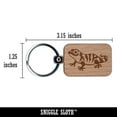 thumbnail image 2 of Cute Striped Gecko Lizard Reptile Rectangle Keychain Charm Tag - Engraved Wood, 2 of 6