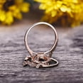 thumbnail image 5 of Milgrain Art Deco 2 Carat Round Cut Morganite Engagement Ring On 10k Rose Gold Promise Ring Bridal Ring Set Halo Anniversary Gift, 5 of 5