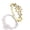 White diamond, variant on Korean Style Four Petal Flower Ring for Women: Gold-Plated Alloy Ring with Inlaid Artificial Gems, Individually Packed for Gifting