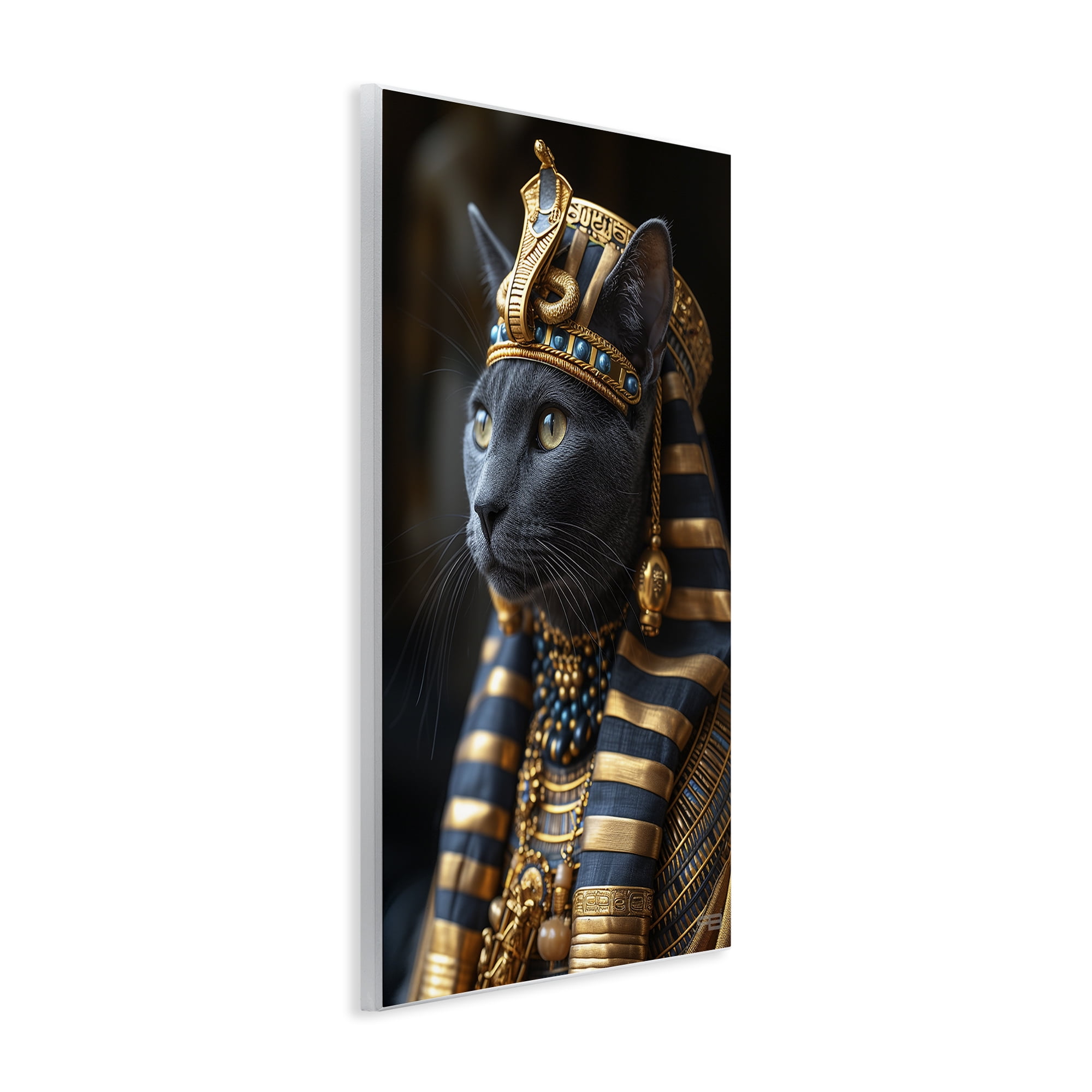 Stupell Industries Egyptian Pharaoh Cat Novelty Painting Unframed Art Print Wall Art, 10 x 15