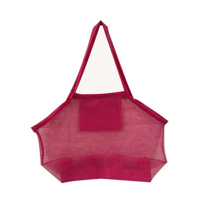 Bolsa de malla para juguetes de playa HUOGUO, grande, para niños, coleccionar conchas