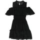 thumbnail image 1 of Rebecca Taylor Vestido con volantes y hombros descubiertos para mujer, Negro, 8, 1 of 2