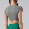 thumbnail image 2 of Daznico Women's Seamless Workout Crop Tee, Round Neck Breathable Top for Yoga & Gym,S, 2 of 6