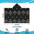 thumbnail image 2 of Black White Gothic Moth Star Sun Moon Pattern Hooded Bath Towel，50"x30" for Ages 3 To 12 Kids, Quick Dry Lightweight Soft Microfiber Hood Beach Towel Cover Up for Kids, 2 of 7