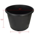 thumbnail image 4 of YSMN 16.1” x 13.2” x 11.8” Round Black HDPE Nursery Pots with Drainage Holes (5 Count), 4 of 10