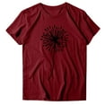 thumbnail image 4 of MIXUE Womens Summer Tops Dandelion Print Round Neck Short Sleeve Casual Fashion Plus Size Shirts For Women T-shirts Sportwear,Red,XXL, 4 of 4