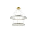 thumbnail image 5 of Elegant Lighting Monroe 2 Tier 42" Round Royal Cut LED Chandelier in Gold, 5 of 9