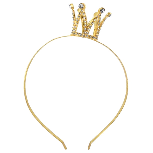 Aros para el pelo con corona dorada para niñas, elegante tocado de princesa, accesorios para el pelo para niñas pequeñas, para fiestas de cumpleaños y ocasiones especiales.