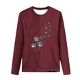 thumbnail image 4 of Pisexur Hauts pour Femmes Mode d'Automne T-Shirt à Imprimé Graphique Amusant Col Rond Manches Longues Chemises pour Femmes Chic Décontracté Hauts de Sortie Confort Polyvalent Blouses Légères, 4 of 5