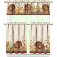 thumbnail image 6 of Fall Thanksgiving Kitchen Curtains Set of 3, Pumpkin Turkey Sunflower Harvest Fall Decor,Autumn Curtains and Valances for Living Room Bedroom Kitchen Cafe Thanksgiving Decor 36 Inch, 6 of 6