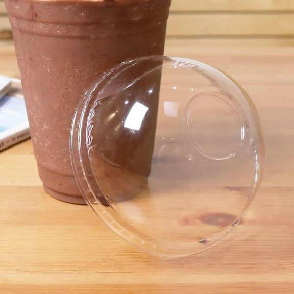 [1,000 ct] Clear Dome Lids with Straw Slot for 12, 16, 20, 24 oz Plastic Cups (PET, 98mm)
