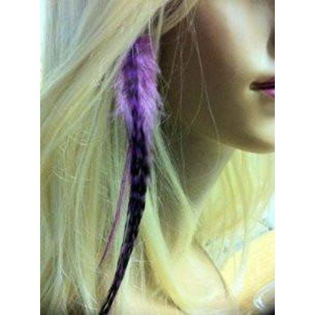 Feather Hair Extension Purple Clip on Feather Hair Extension Approx 5-7  Long Salon Quality Feathers 