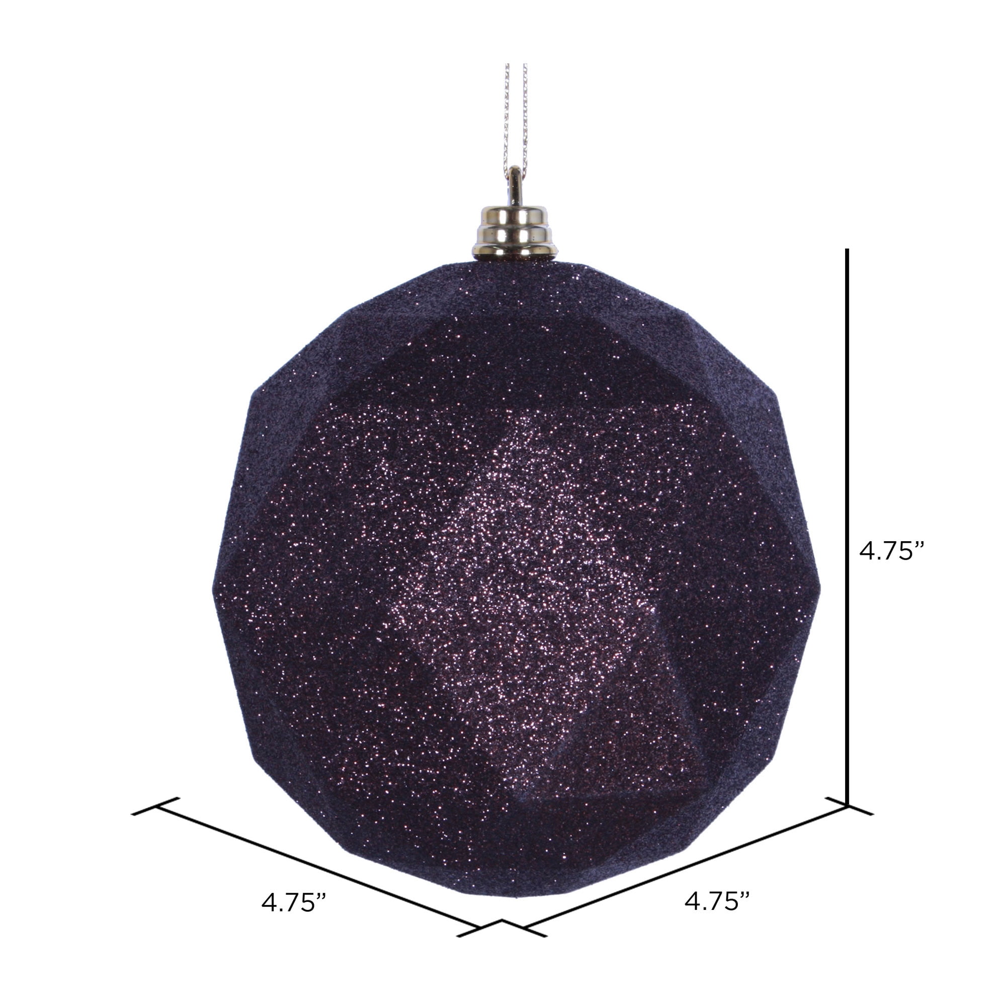 Vickerman 4.75" Mocha Glitter Geometric Ball Ornament, 4 per bag