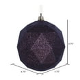 thumbnail image 2 of Vickerman 4.75" Mocha Glitter Geometric Ball Ornament, 4 per bag, 2 of 4