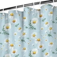 thumbnail image 3 of Light Blue Daisy Flower Pattern Shower Curtain 36"x72" ,Bathroom Decorative Shower Curtains Set with 12 Hooks,Modern Waterproof Washable Shower Curtain, 3 of 6