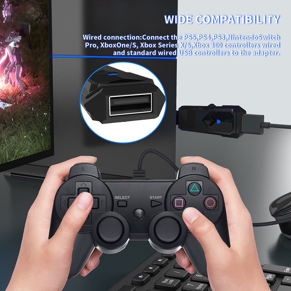 Achetez Jys P5119 Bluetooth + Convertisseur de Jeu de Joystick Filaire Pour  Adaptateur de Contrôleur de Jeu Ps5 / Ps4 / Ps3 / pc de Chine