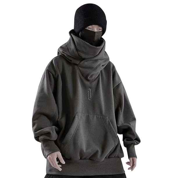 EHQJNJ Black Hoodie Men Big and Tall Male Man Autumn and Winter
