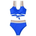thumbnail image 3 of Bigersell Womens Tankinis Sets with Boy Shorts, Striped Print Two Piece Swimsuits, Soft Cut Padded Tankinis Bathing Suits Swimwear 2 Piece Bikini Sets Blue L, 3 of 5