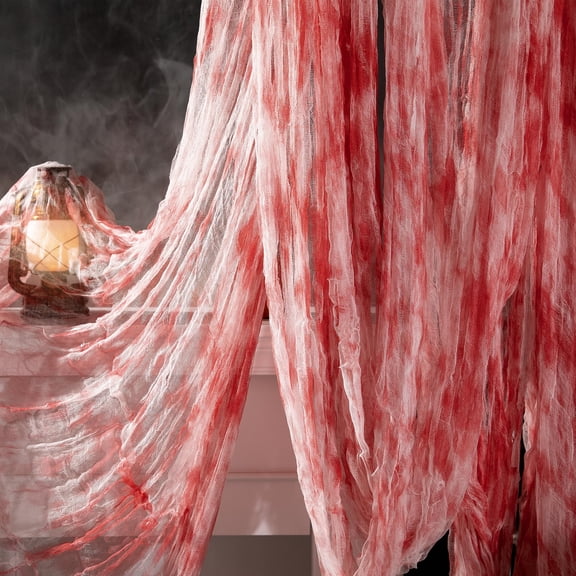 Ebaokuup 197" x 85" Bloody Halloween Gauze Cloth for Haunted House Decor