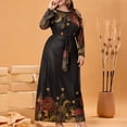 thumbnail image 2 of Robe Grande Taille pour Femmes Été Robe Grande Taille pour Femmes Décontractée Ample à Col Rond Imprimée à Manches Longues à Taille, 2 of 6
