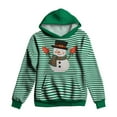 thumbnail image 4 of Fiaer Christmas Women's Hoodie Snowman Printed Stripe Oversized Hooded Sweatshirts Long Sleeve Baggy Fashion Tops with Pocket 2-Green XXXXL, 4 of 5