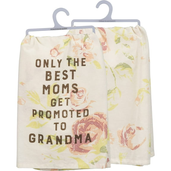 Primitives by Kathy Dish Towel Best Moms Get Promoted To Grandma Kitchen Accessories