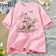 thumbnail image 5 of Camiseta vintage de algodón de manga corta con Jesús montado en dinosaurio, camisetas retro de Jesús, camisetas con gráficos divertidos de Él es Rizzen, camisetas cristianas, 5 of 5