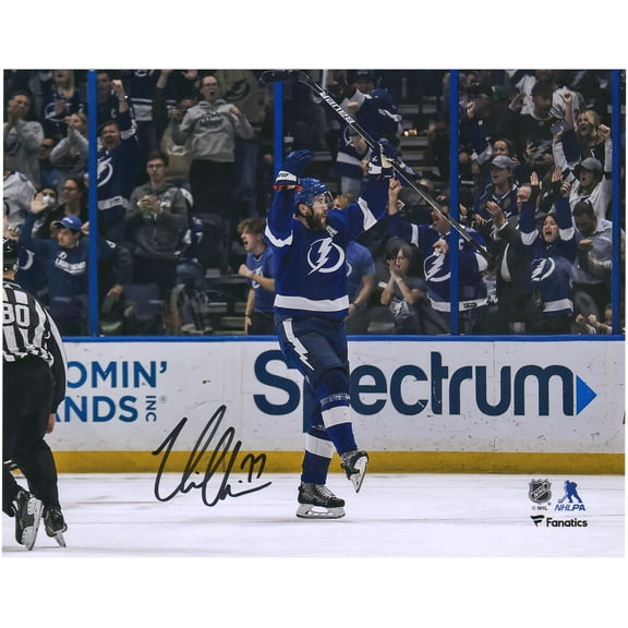 Victor Hedman Tampa Bay Lightning Autographed 8" x 10" Blue Jersey Celebrating Photograph - Fanatics Authentic Certified
