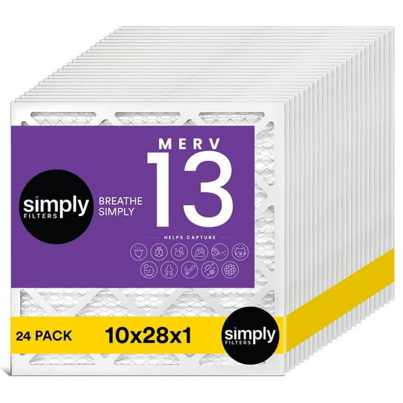Simply Filters 10x28x1 MERV 13, MPR 1500, AC Furnace HVAC Air Filter (24 Pack)