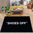 thumbnail image 3 of Shoes Off, Shoes Off Rug, Black White, Keep Off Cool Rug, Rug for Living Room, DecorRug, Keep Off, Custom Rug, Decor, Street Carpet, 3 of 8