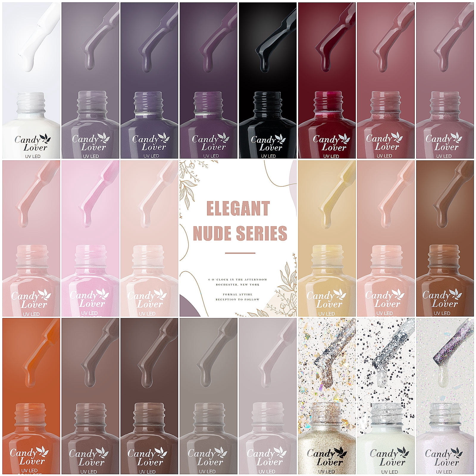 Candy Lover Gel Nail Polish Kit, 22 Colors Nudes Brown UV Gel Polish with Top Coat Base Coat Matte Coat, Gel Nail Polish Set Gift for Girls Women DIY Manicure