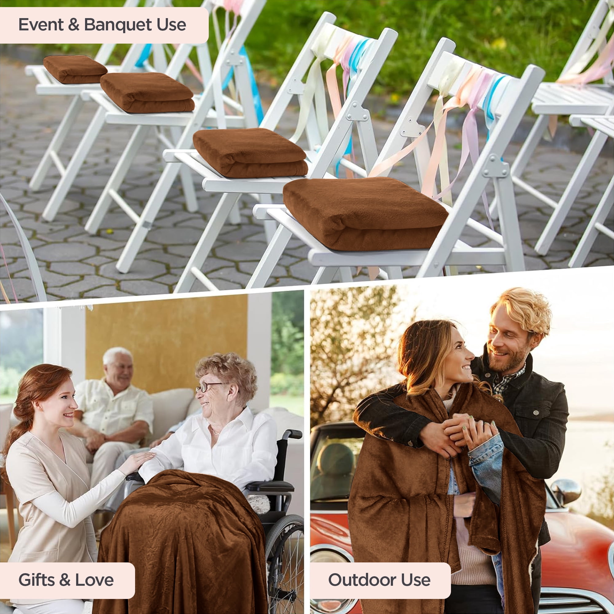 Moonlight20015 Wholesale Fleece Twin Blankets 12-Packs All-Season Soft Plush Throw for Charity, Shelter, & Home Washable, Lightweight & Cozy Coffee (60"x80")
