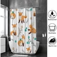 thumbnail image 4 of Coolnut Bath Shower Curtain Liners Cute Fox Butterfly and Flowers 66x72in Polyester Waterproof with 12 Curtain Hooks, 4 of 6