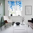 thumbnail image 5 of 2 Panels Kitchen Tier Curtains 39 Inch Length, Blue Gradient Grommets Window Treatment Curtain, Abstract Polka Dots Vintage Modern Art Thermal Curtains Drapes for Living Room/Bathroom, 5 of 9