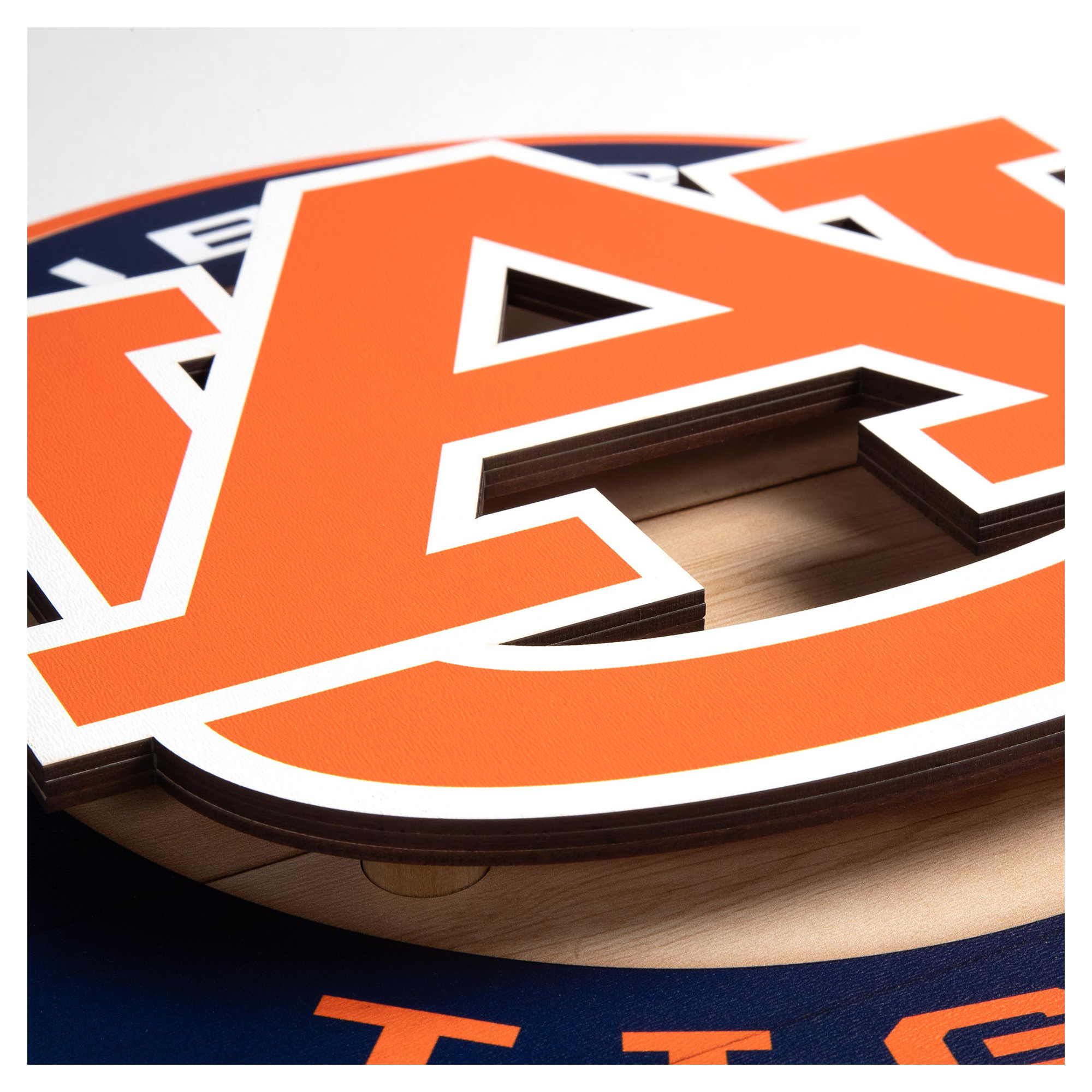 IDNA Auburn Tigers 15" x 15" 3DX Logo Circle Backer Wall Art