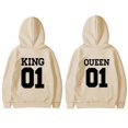 thumbnail image 5 of Sudadera a juego para parejas, moda, rey 01, reina 01, ropa de calle para amantes, sudadera con capucha con personalidad, regalo para el día de San Valentín, 5 of 5