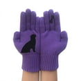 thumbnail image 2 of AWZXDE Warm Winter Outdoor Gloves for Ladies Dog Bone Printing Woolen Mittens for Autumn Purple,One Size, 2 of 3