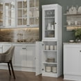 thumbnail image 4 of Palace Imports 100% Solid Wood 16.5" Kitchen Pantry Storage Cabinet with Glass Door and Adjustable Shelves, White, 4 of 5