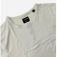 thumbnail image 2 of Cuts Clothing Men's Elongated Hem Henley 4 Way Stretch Tee T-Shirt (X-Large, White), 2 of 3