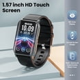 thumbnail image 2 of Fitness Tracker, 1.57" Smart Watch for Women Men, 10mm Ultra-Thin Fitness Watch with 2 Interchangeable Bands/Answer/Make Calls/120 Sports Modes/IP68 Waterproof, fits for Android iPhone Devices, Black, 2 of 6
