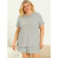 thumbnail image 4 of Women's Plus Size Pajamas Set Short Sleeve PolDots Nightwear Sleepwear White 4X, 4 of 6